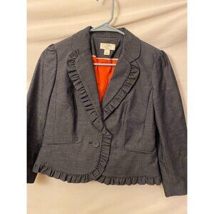 Ann Taylor Petites Loft 2P womens Size XS Gray fitted Suit Jacket Blazer